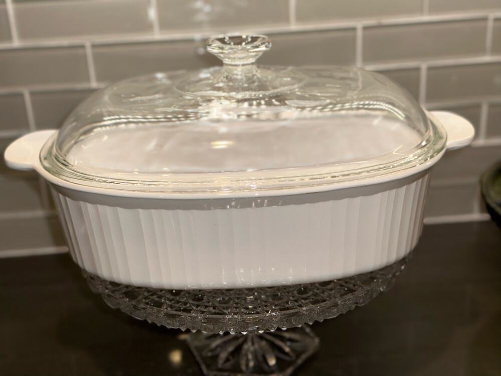 CorningWare “French White” 4 Liter Roaster Casserole F-14-B with Pyrex Lid